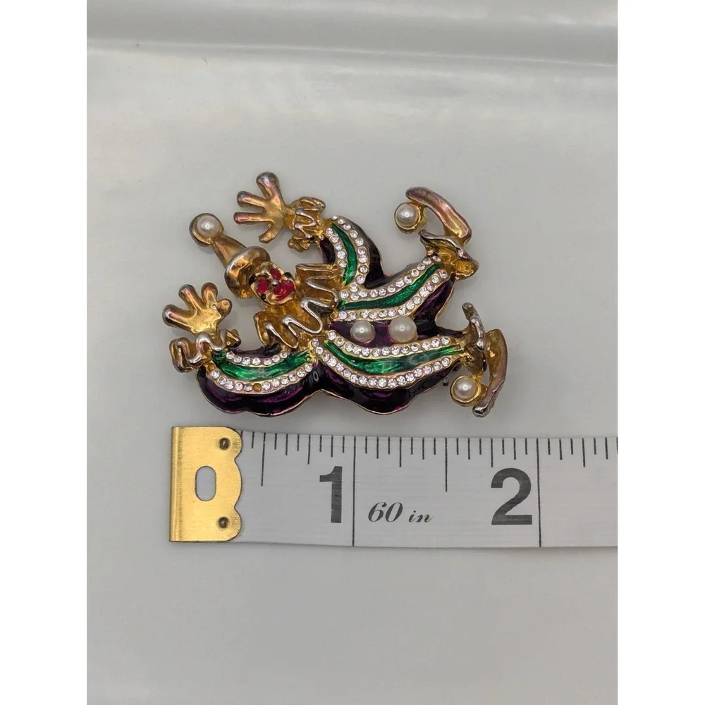 Unbranded Clown Brooch Womens OS‎ Multi Enamel Rhinestone Jester Circus Pin